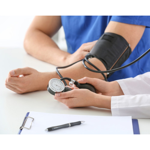 Aneroid blood pressure in use