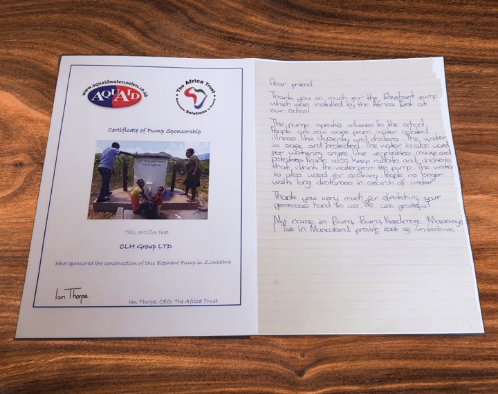 Certificate of Pump Sponsorship