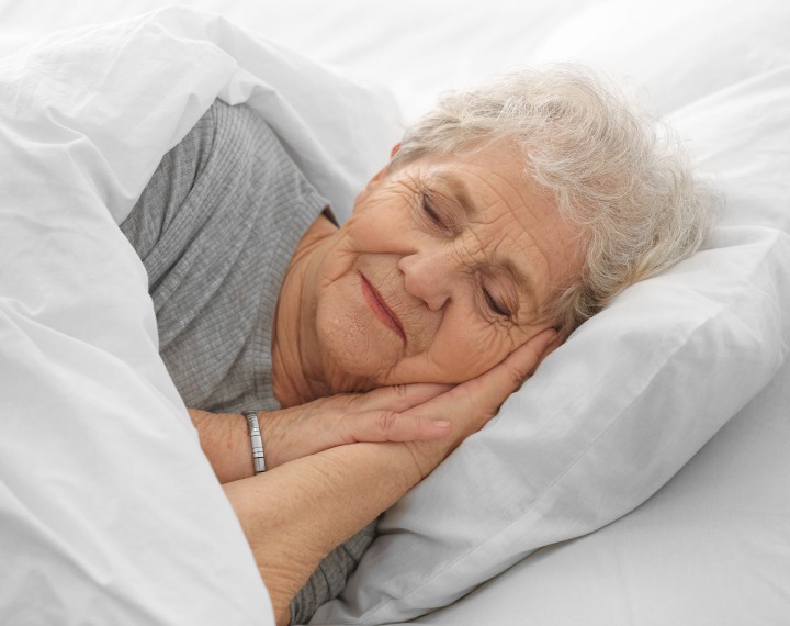 Senior woman sleeping