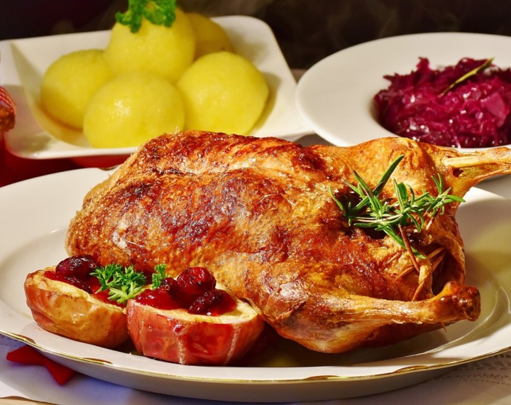 Christmas dinner roast turkey