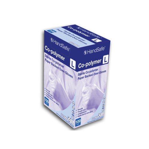 Sterile Co-Polymer Paper Backed Over-Gloves - Large