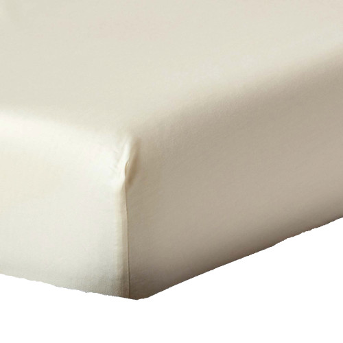 PolyCotton Fitted Sheet, King - Cream