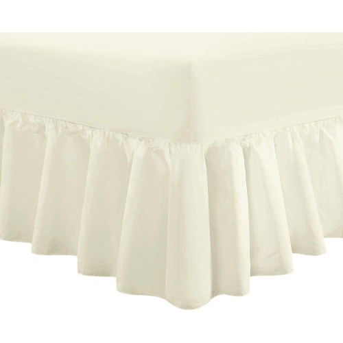 PolyCotton Fitted Valance Sheet, Single - Cream
