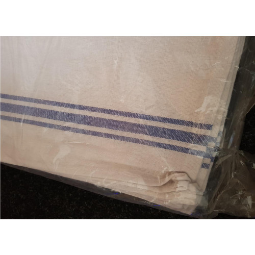 White Glass Cloth with Blue Stripes