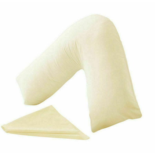 PolyCotton V Shaped Orthopaedic Pillowcase - Cream