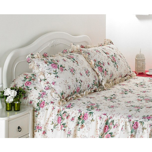 Quilted Pillow Sham - Rose Garden