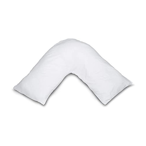 V Shaped Hollowfibre White Support Pillow
