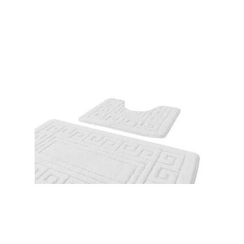 Greek Key Pedestal Bathroom Mats