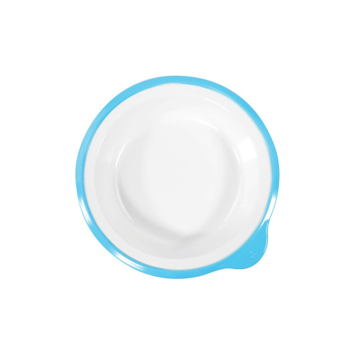 OMNI White Small Deep Plate, 170mm - Blue Rim