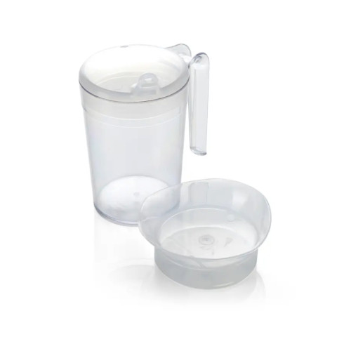 Large Clear Handled Beaker with Two Lids