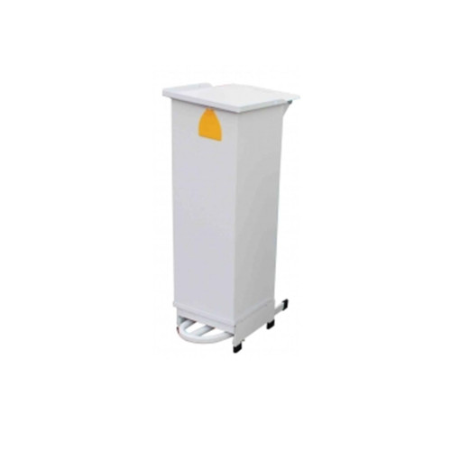 25L Enclosed Sackholder with Silent Closing Lid - White with White Lid