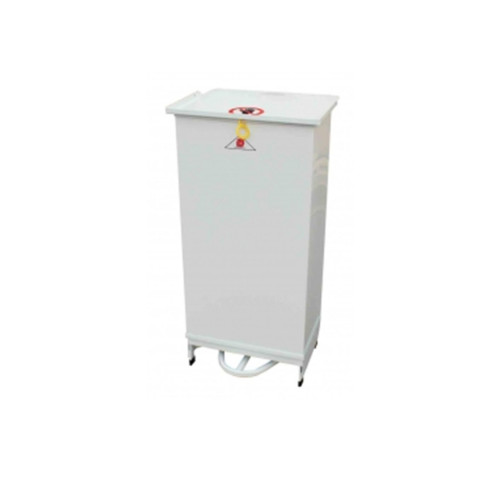 70L Enclosed Metal Sackholder with Silent Closing Lid - White Body & White Lid