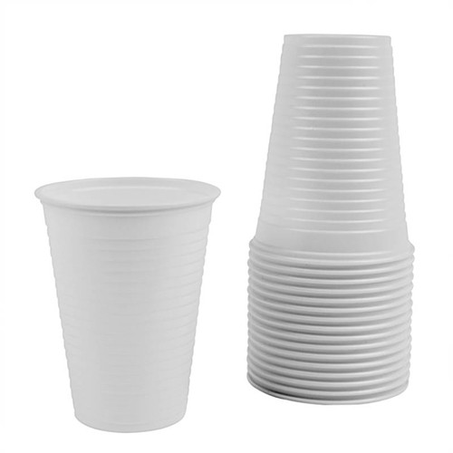 Plastic Drinking Cups - White