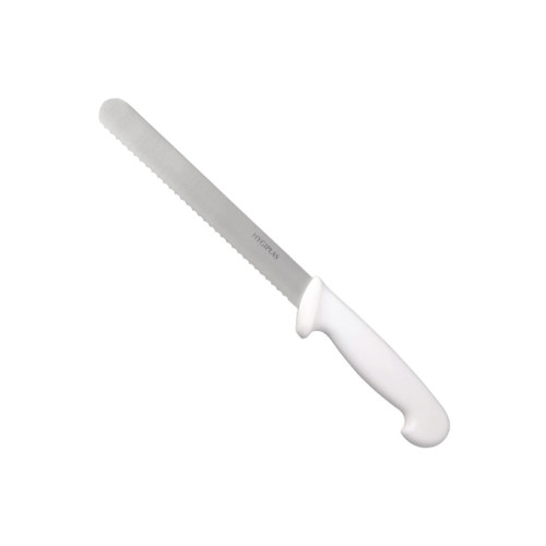 8" White Handled Bread Knife