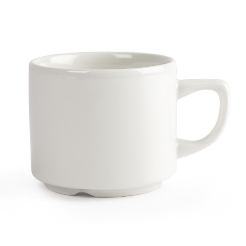 Churchill Whiteware Plain Stacking Maple Tea Cups