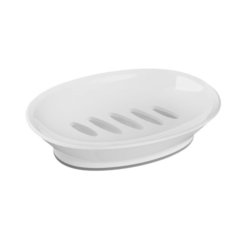 Plastic Soap Dish Tray in White