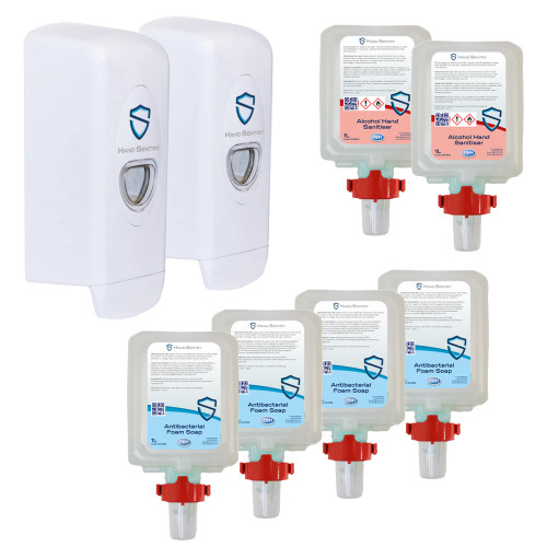 Hand Sentry Soap & Sanitiser Starter Kit, with Manual Dispensers