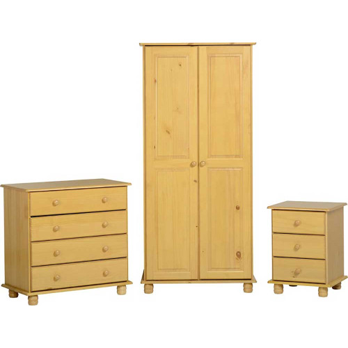 SOL Trio 3 Piece Oak Bedroom Suite