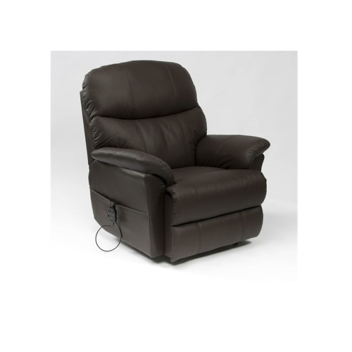 Lars Electric Rise & Recline Chair - Brown Leatherette