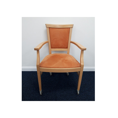 Orange Dining Chair with Castors
