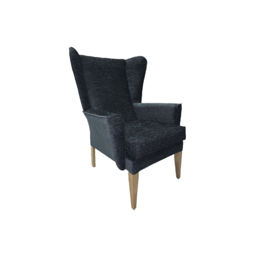 ALBION Lounge Chair in Agua Juno Charcoal Fabric