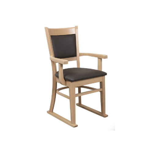 Kennick Carver Dining Chair - Brown Vinyl Fabric