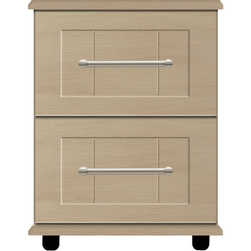 Brookdale 2 Drawer Bedside with Lock, Light Oak