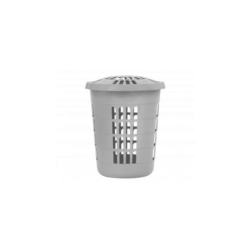 Grey Tall Round Laundry Basket