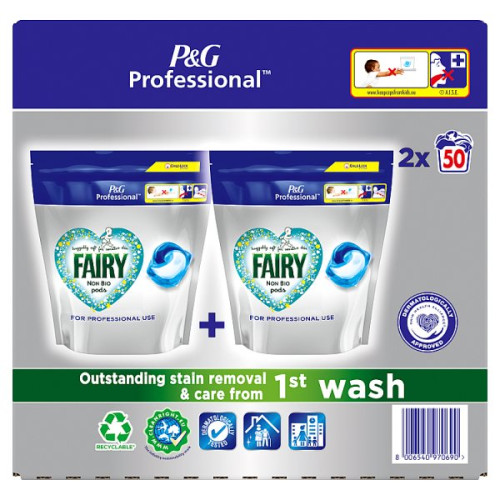 Fairy Non Bio Laundry Pods - 2 Packs of 50