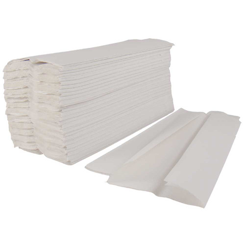 C-Fold White Paper Hand Towels, 2 Ply - Box (2,400)