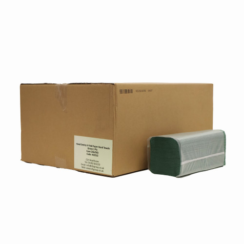 Hand Sentry V-Fold Green Paper Hand Towels, 1 Ply - Case (5,000)