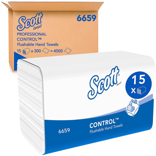 Scott 6659 Flushable Interfolded Hand Towels - Box (4,500)