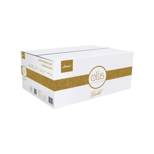 Ellis Professional Gold Premium White 3 Ply V-Fold Paper Hand Towels - Case (20x125)