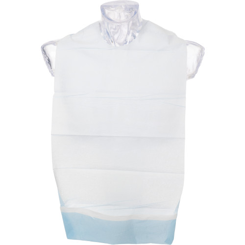 Disposable Adult Clothes Protector With Reversible Pocket & Tape, White 36x67cm