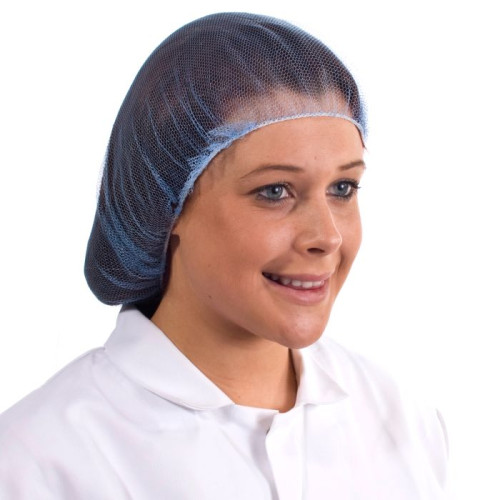 Nylon Mesh Hair Nets in Blue - Case (10x100)