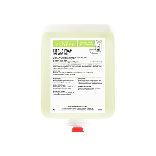 Evans Citrus Foam Hand & Body Wash Refills - Box (6)