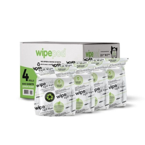 Wipepod Nursing Wipes Refills - 4x400 Sheet Refill Rolls