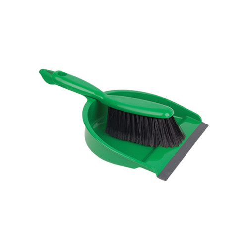 Plastic Dustpan & Soft Brush - Green