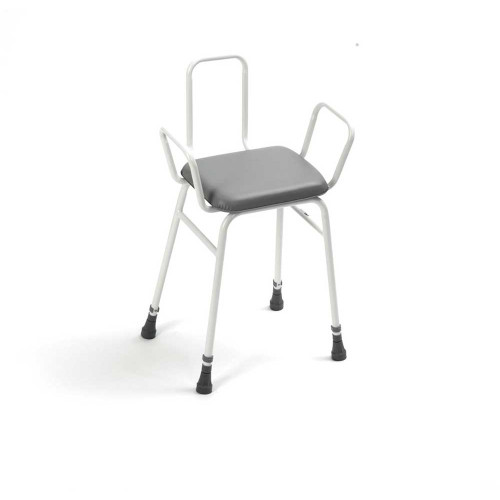 Perching stool with outlet back and arms