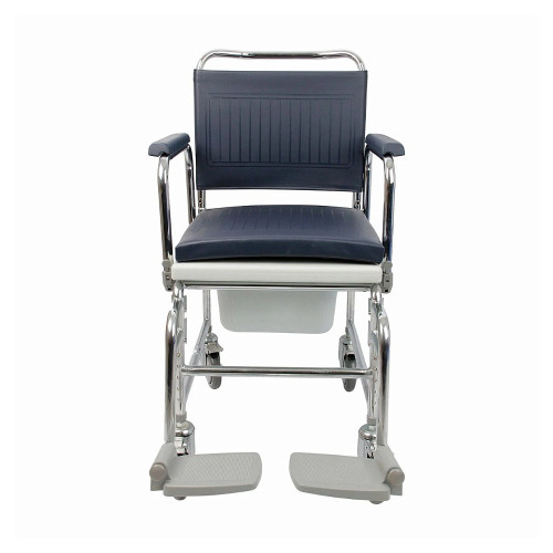Heavy Duty Mobile Commode Chair - 22" Seat Width