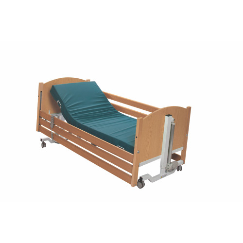 Bradshaw Petite Electric Profiling Bed c/w 3 Bar Wooden Side Rails, Light Oak