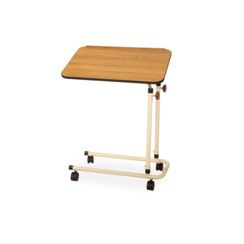 Oak Overbed Table With Castors