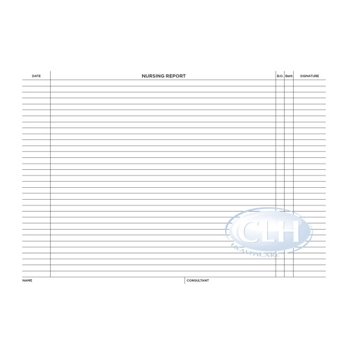 A4 Continuation Nursing Report Sheets