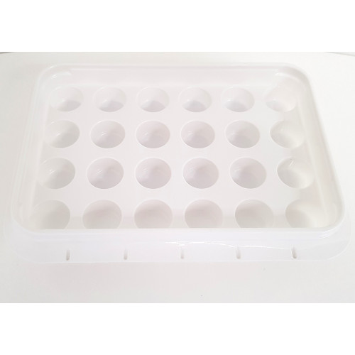 White Plastic Base Tray for 30ml Medicine Measures (24 x 30mm Holes)