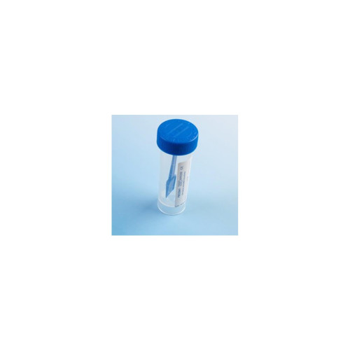 27ml Faecal Specimen Pot - Blue Lid With Spoon