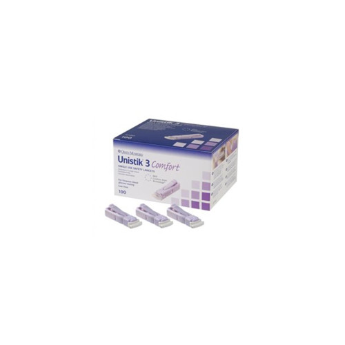 Safety Lancets, 28G x 1.8mm Needle Unistik 3 Comfort CLH Healthcare