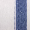 White Herringbone Tea Towels with Blue Stripe Band