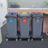 3-Stream 60L Dolly Recycling Bin Kit with Lids & Dollys