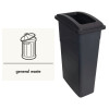 90L Wall Hugger Recycling Bin with Lid & Sticker