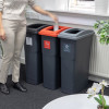 90L Wall Hugger Recycling Bins with Lid & Sticker